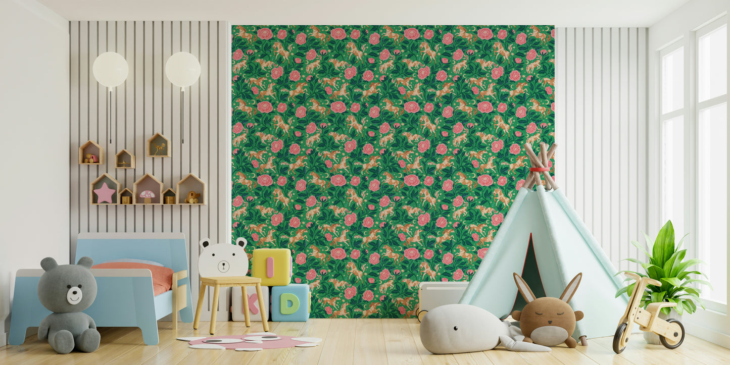 Ponies and Peonies Wild West Americana-08 Wallpaper⁠