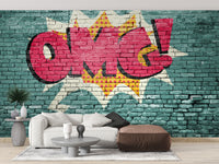 Pop Art OMG Graffiti Wall Mural - Giffywalls