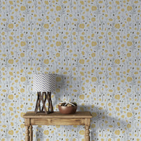 Heritage style poppy wall mural for a creative workspace or home office.