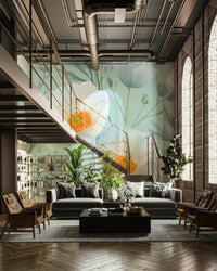 The color palette includes reds, oranges, and greens, in a gentle tone.
