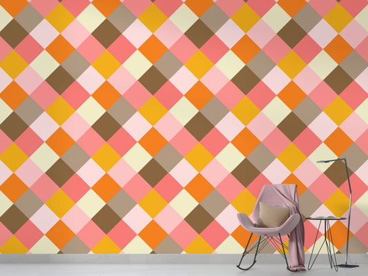 Bold and unique Portuguese Tiles Azulejos Cube Wallpaper