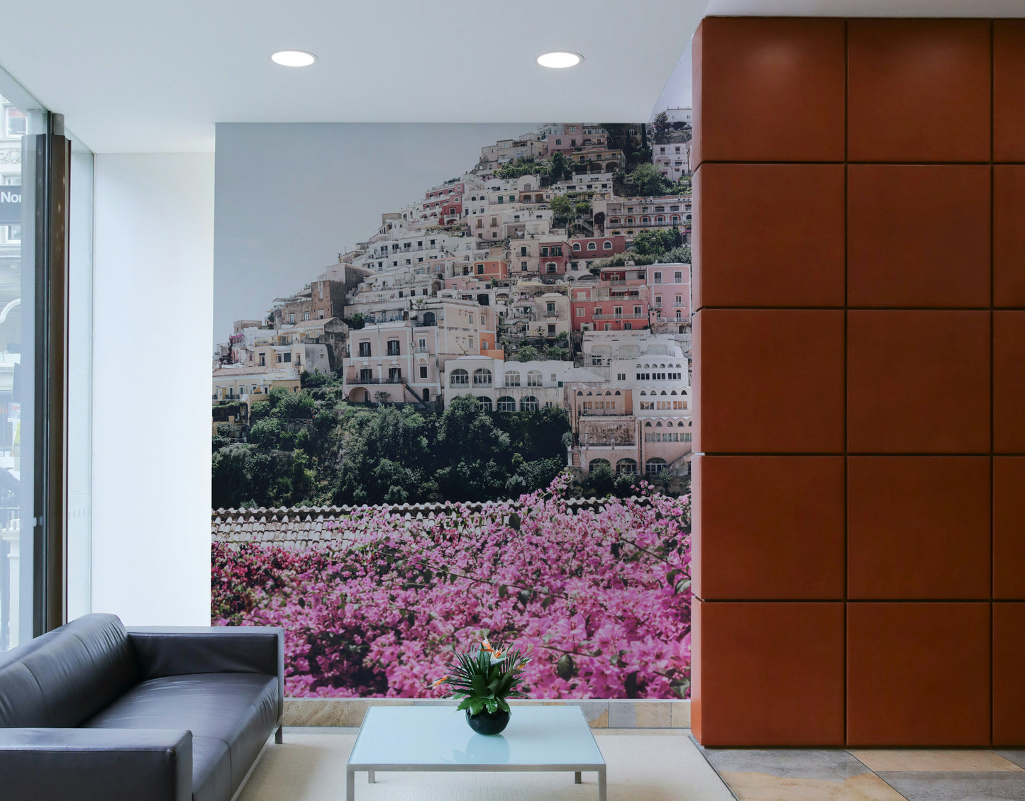 Vibrant Positano wallpaper with coastal charm

