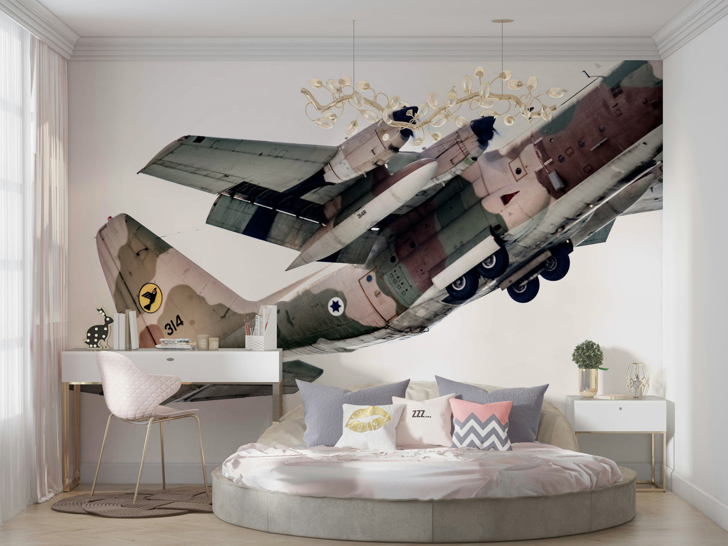 A beautiful bold abstract wallpaper mural for a modern home.

