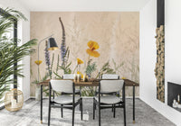 A classic floral wallpaper for walls with a wild theme.

