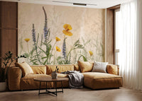 A tranquil subtle flower wall mural for your decor.

