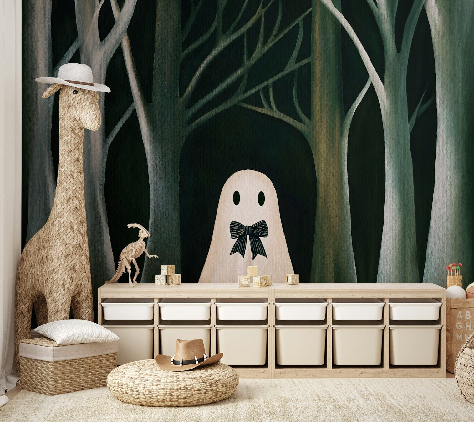 The Preppy Ghost Wall Mural⁠ - stylish wall decor



