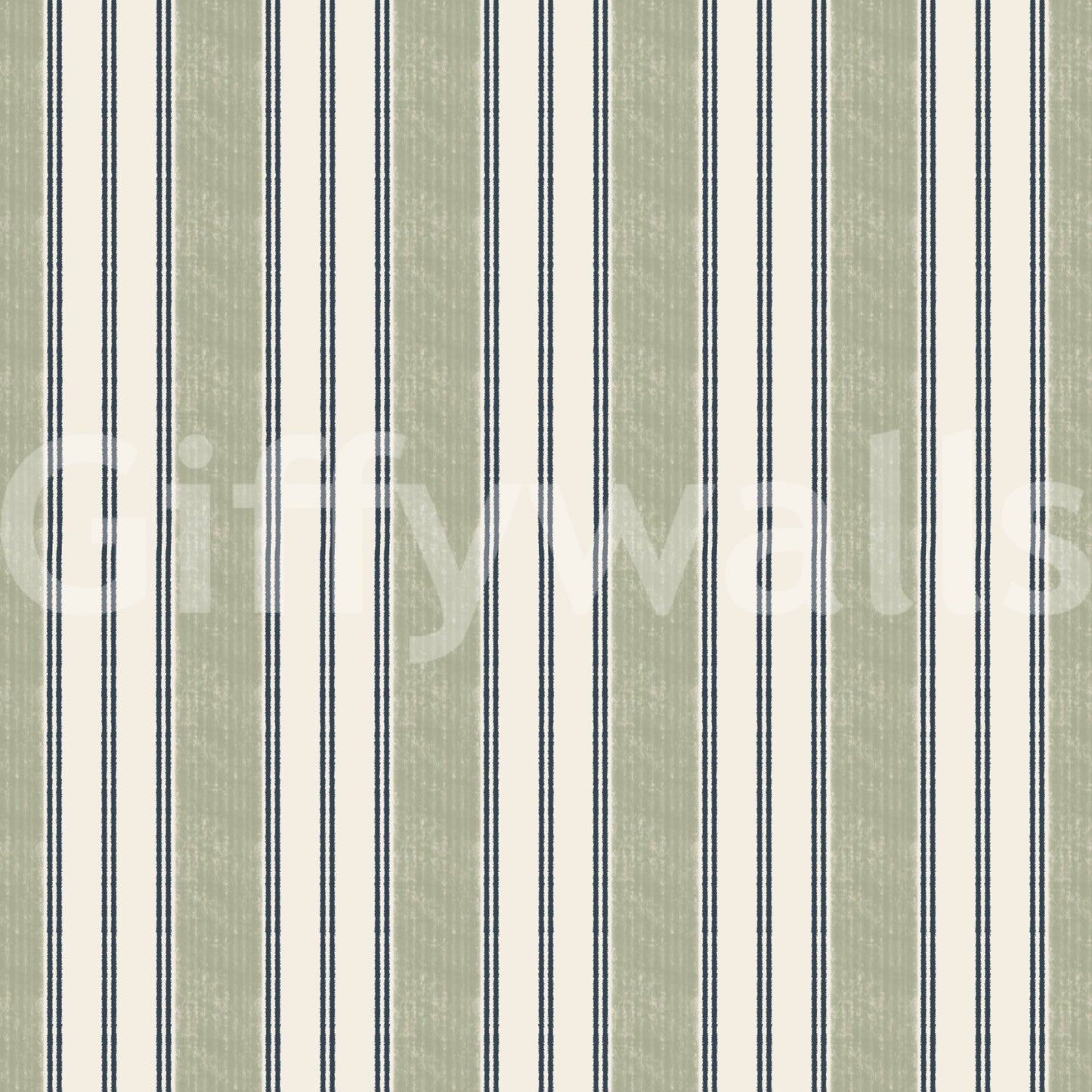 Preppy Grandmillenial ticking stripes-Green Wallpaper⁠