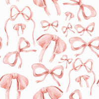 Adorable pink feminine ribbon wallpaper pattern.