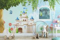 Elegant princess castle mural for walls
