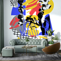 Geometric and colorful prismatic design mural for modern rooms

