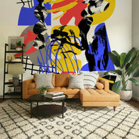 Eye-catching prismatic pattern with angular fragments on walls

