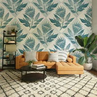 Turquoise floral design perfect for bedrooms or living rooms

