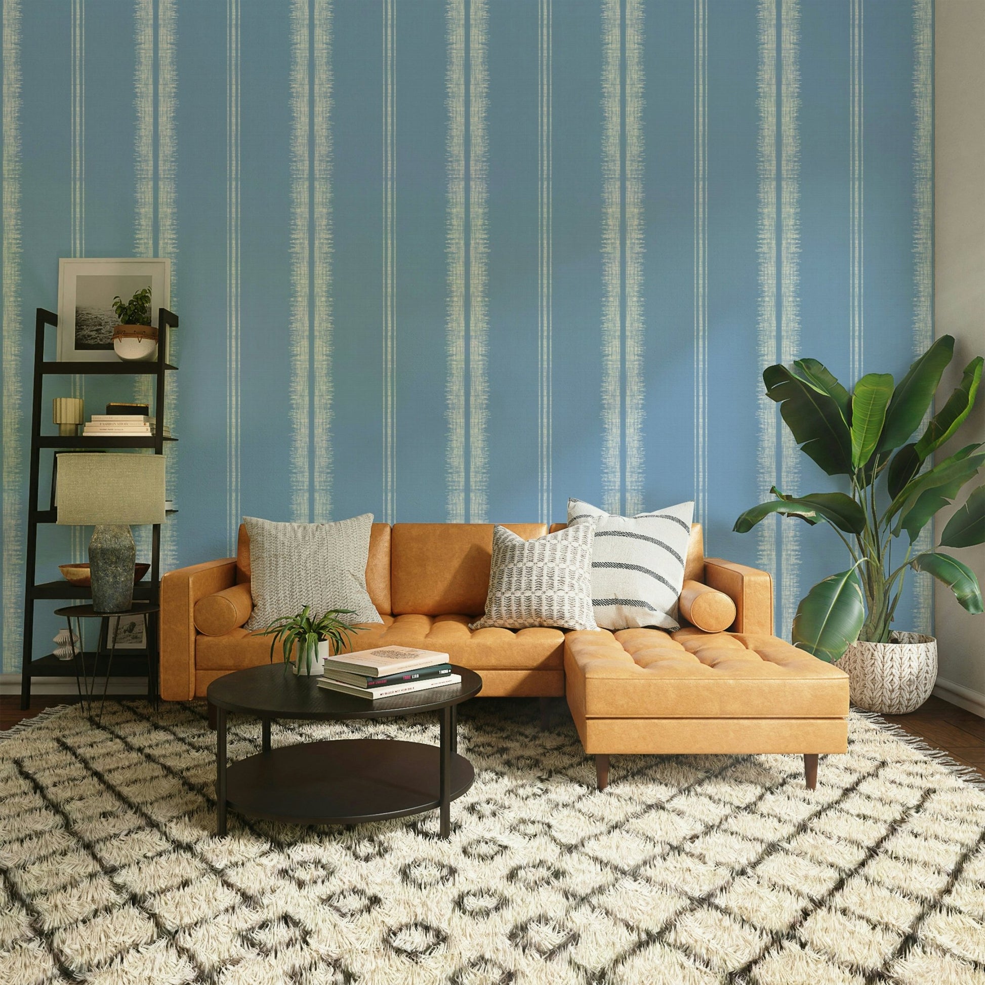 Gentle French blue stripes offering peaceful elegance to any room

