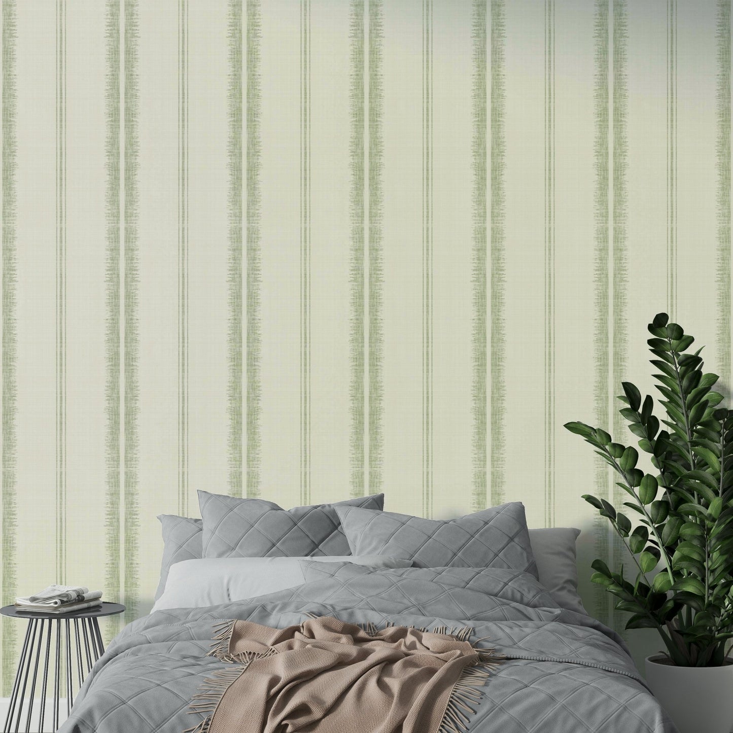 Light green stripes offering a peaceful, sophisticated look

