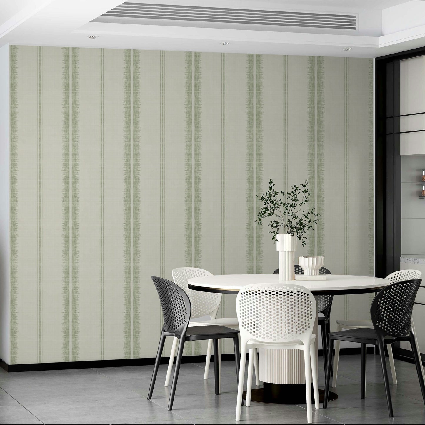 Soft linen texture with light green boho patterns

