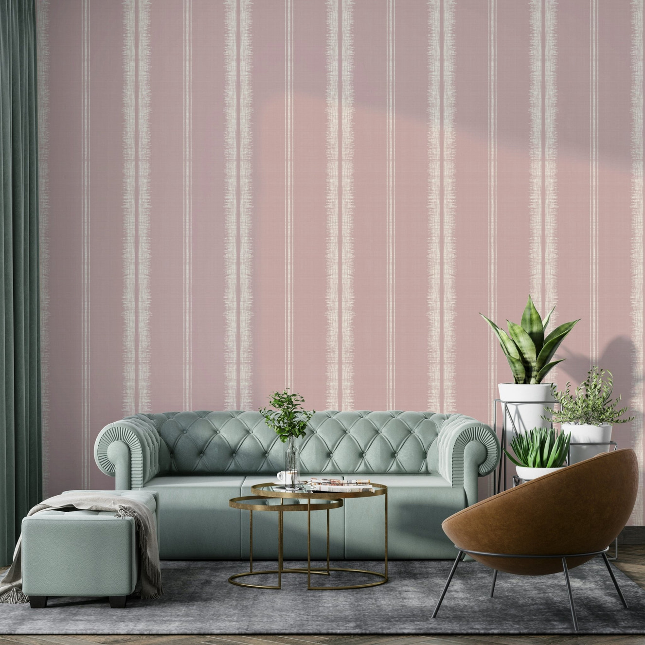 Soft pale pink stripes adding a calming vibe to any room

