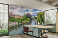 Focus on water reflections and architecture.

