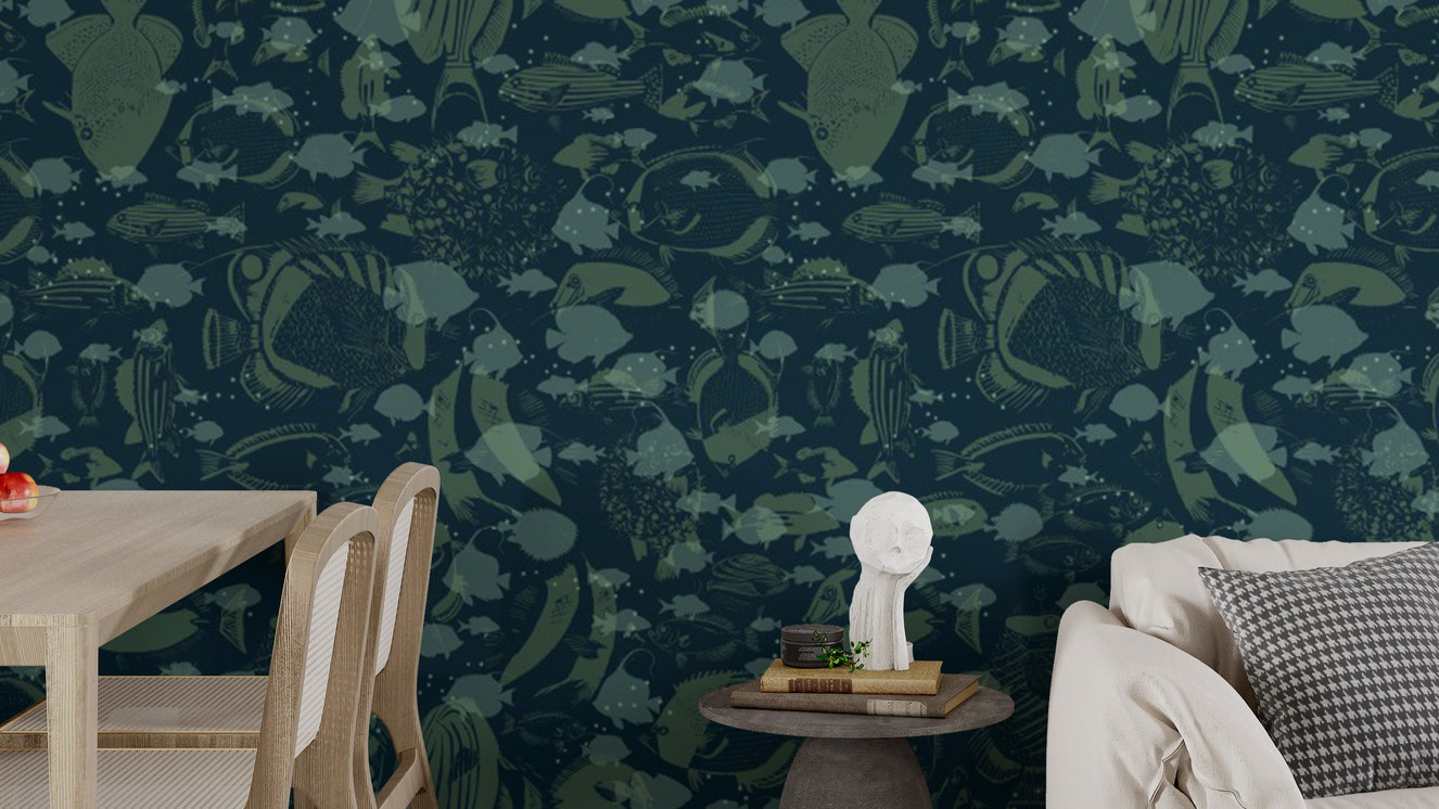 Abyssal Swirl Wallpaper Mural
