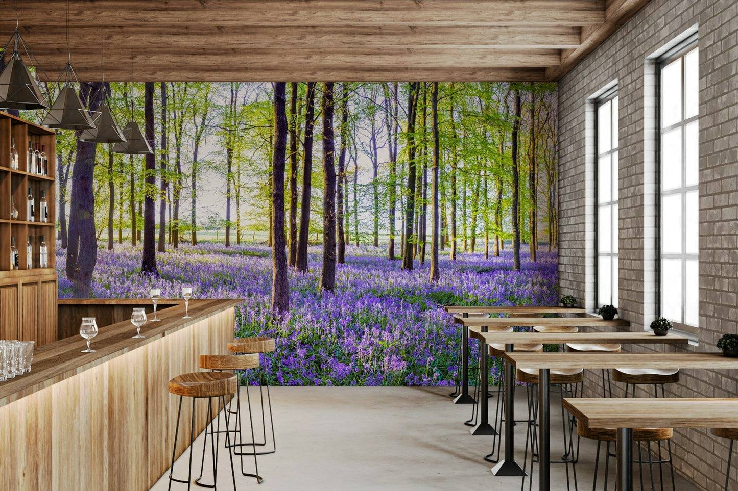 Woodland Bloom Panorama Wall Mural