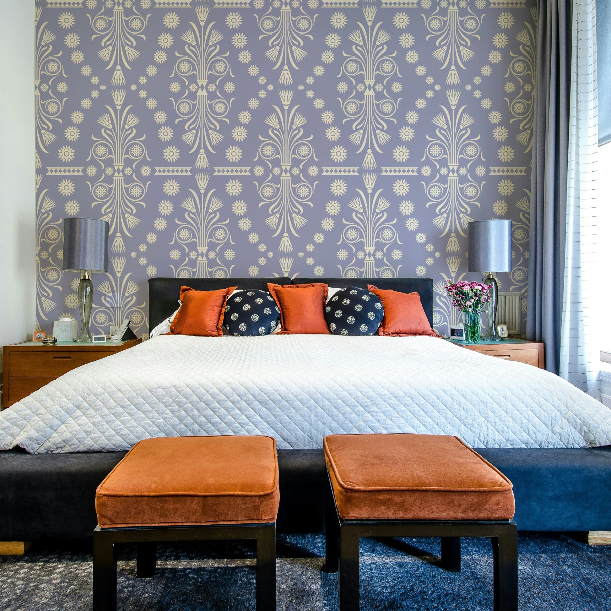 The mural is created for an entire wall, providing a unique backdrop.
