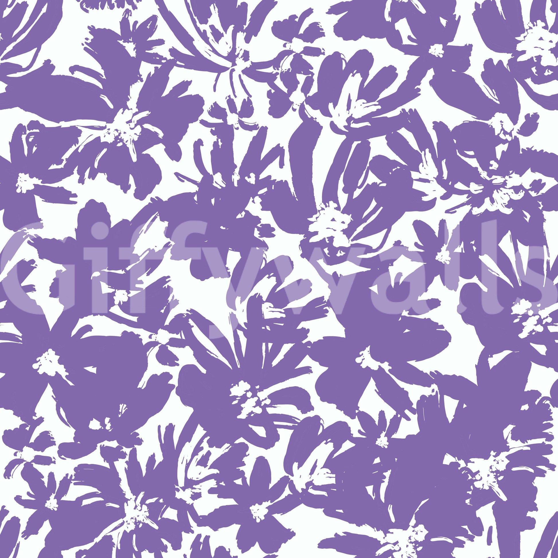 A seamless pattern of abstract flowers on a wall


