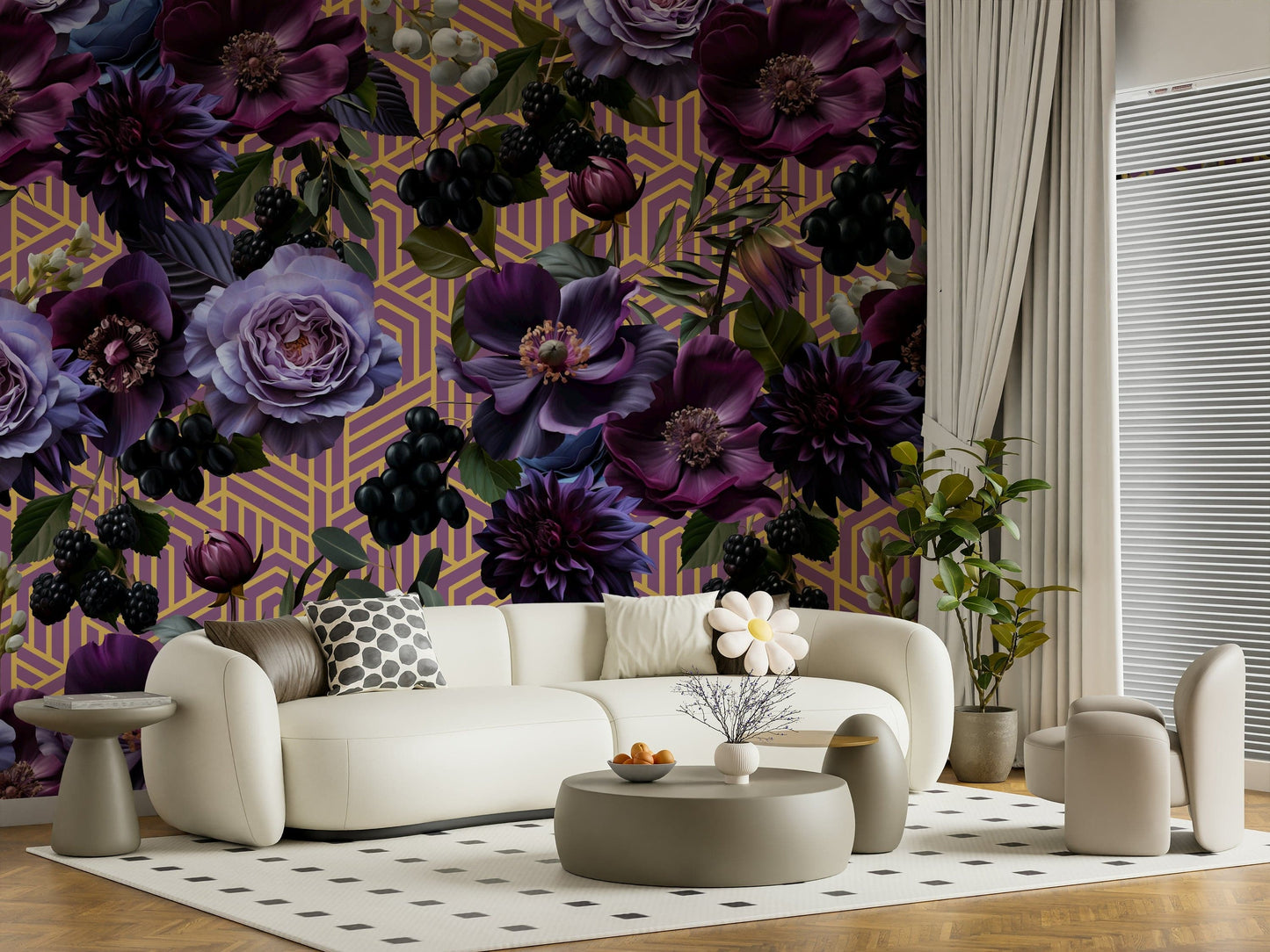 A classic abstract purple wallpaper for walls.

