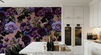 A contemplative passion purple wallpaper mural for a feature wall.

