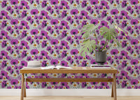 Purple Wild Flower Pattern Wallpaper for walls
