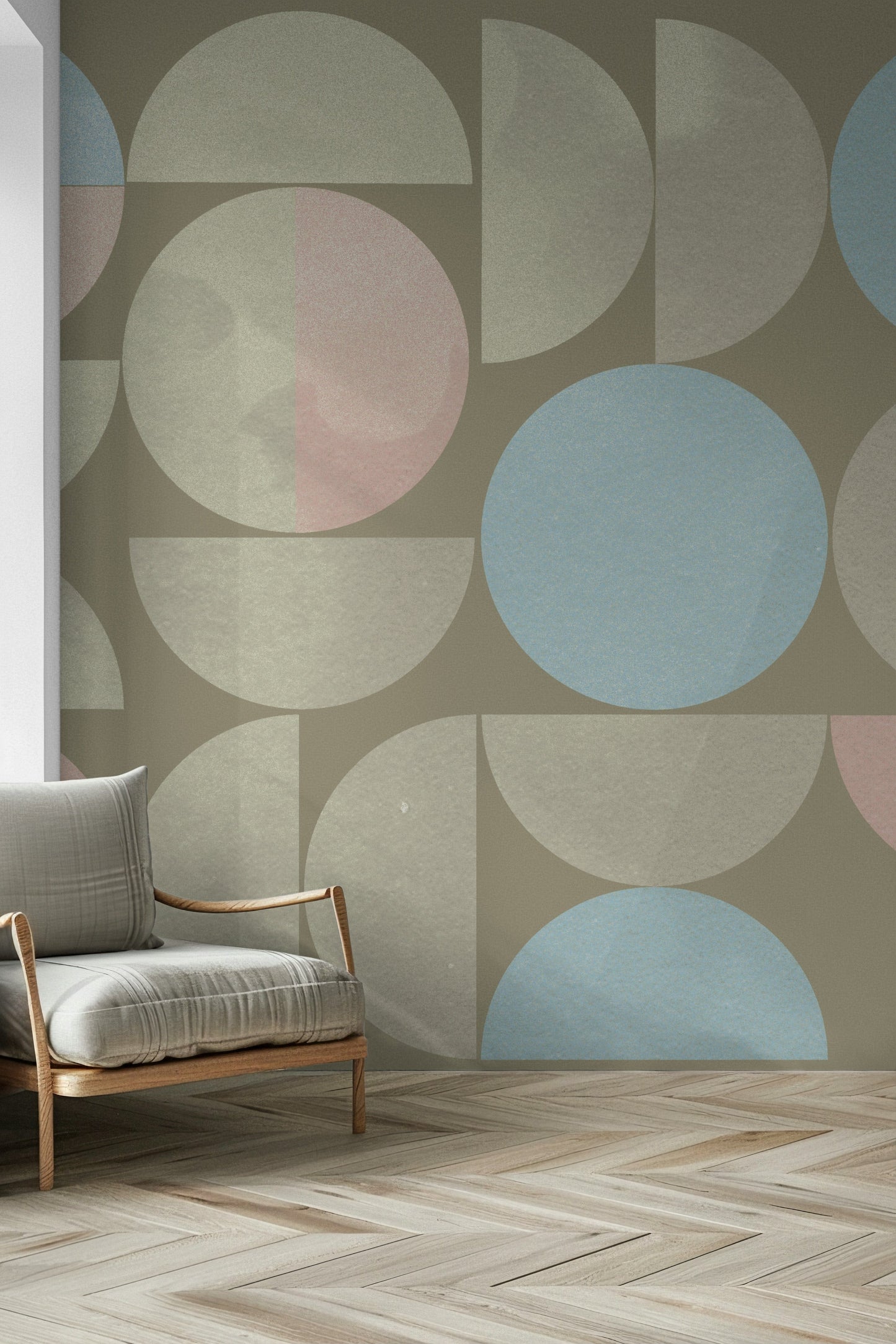Calm design Quiet Geometry abstract shape wallpaper, soothing colors.
