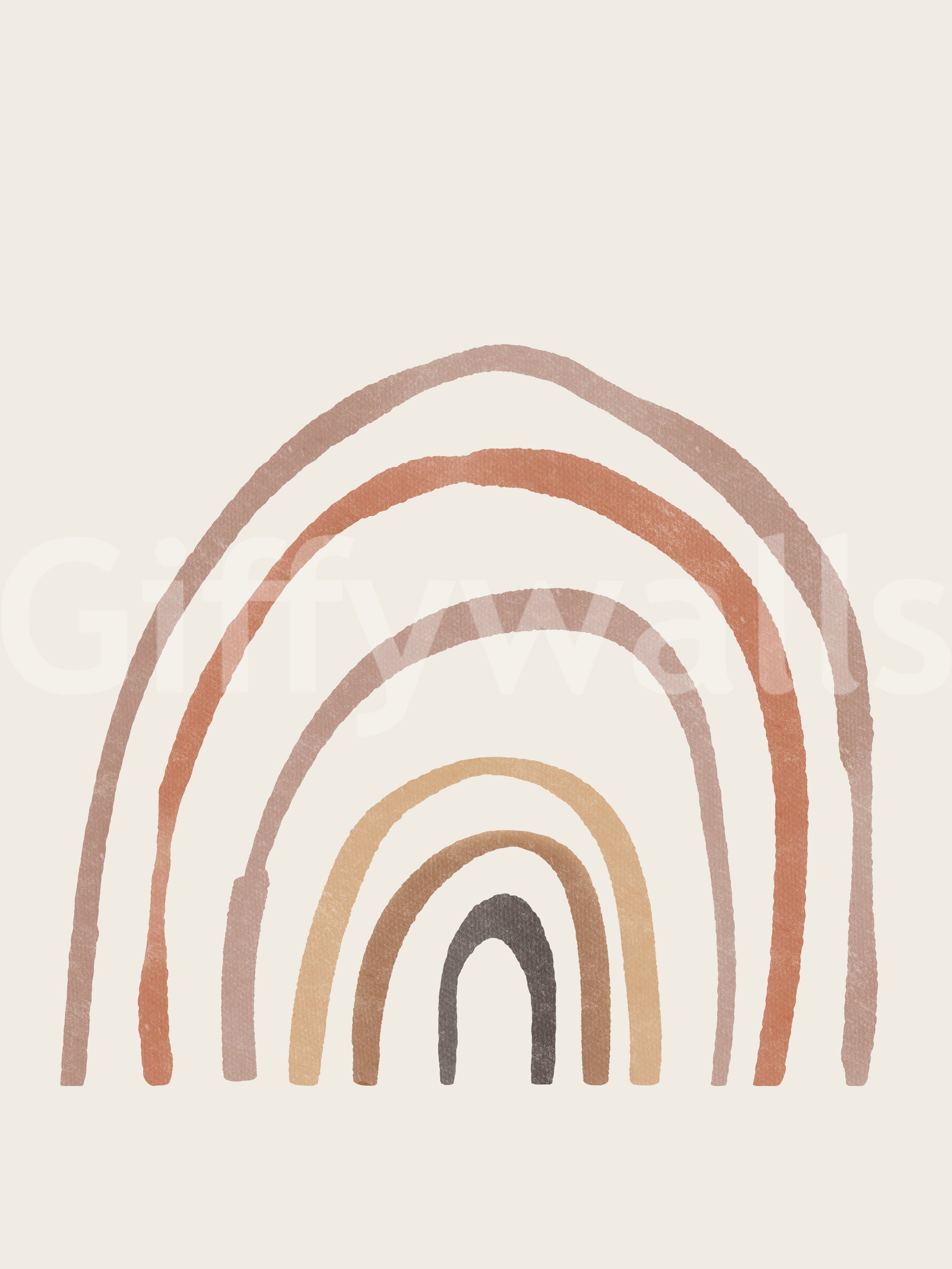 Soft rainbow arches mural wallpaper

