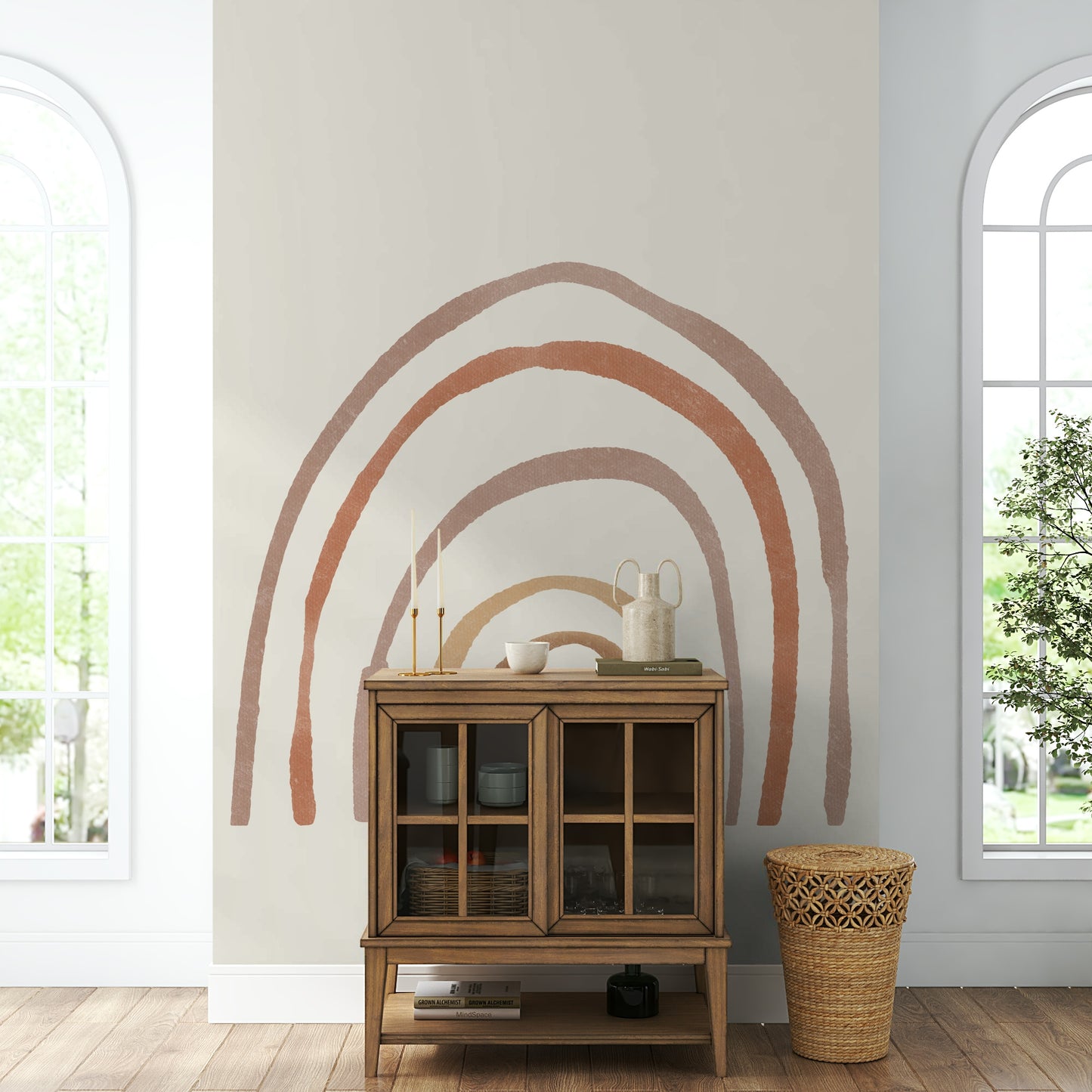 Minimal rainbow pattern wallpaper

