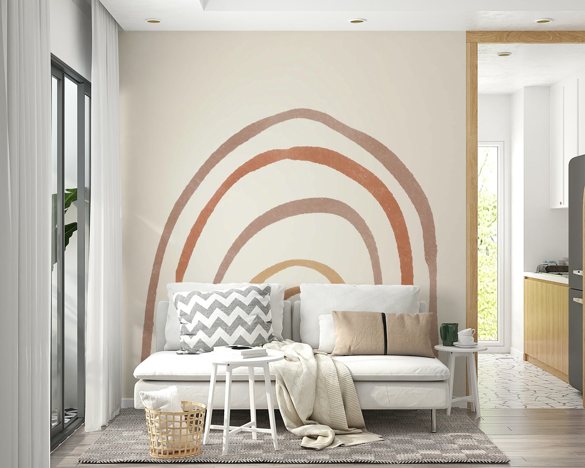 Watercolor rainbow for kids' room

