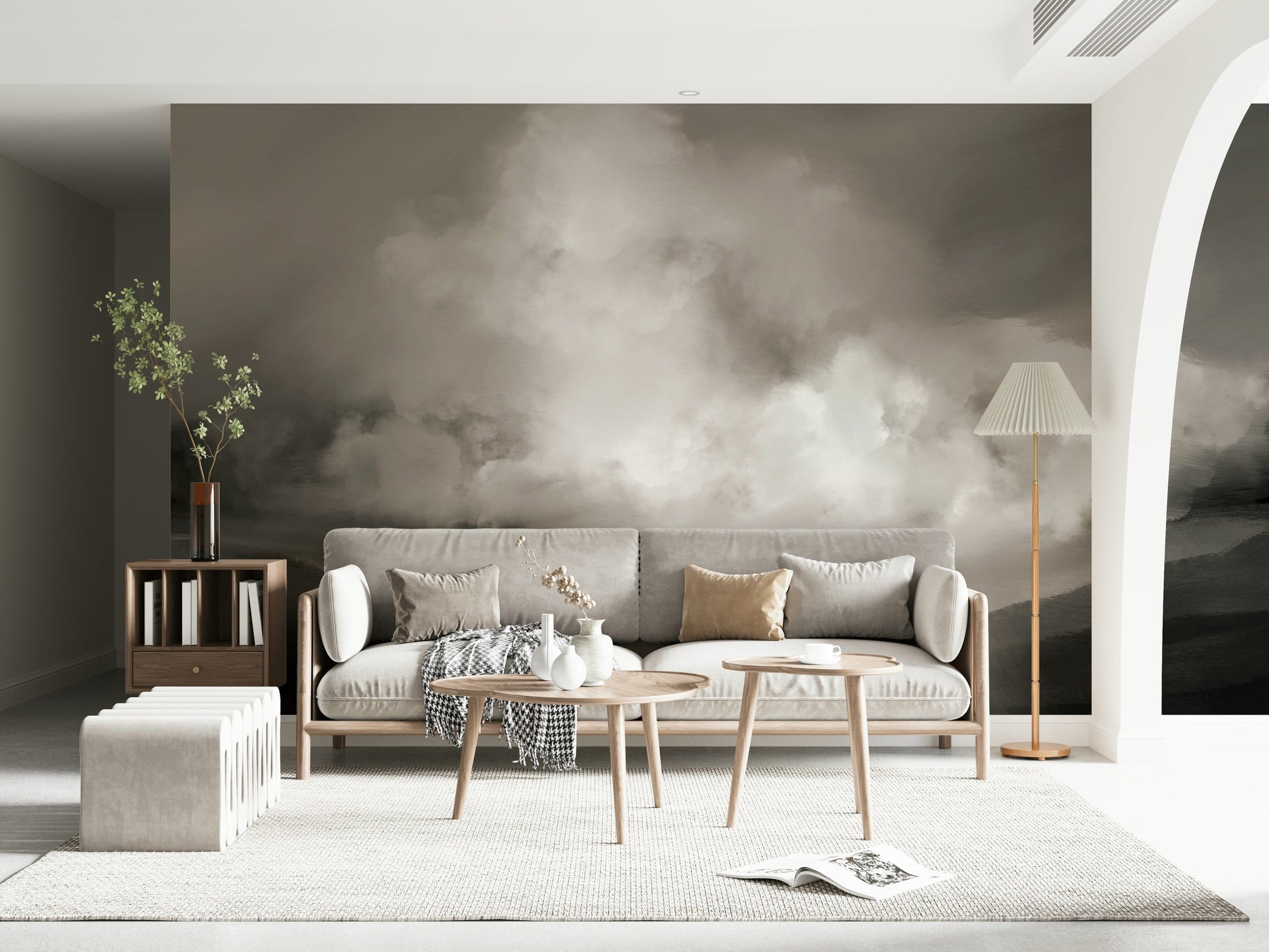 An artistic nature inspired mural for home decor.
