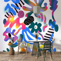 Neon-inspired design with dynamic spring elements for home decor

