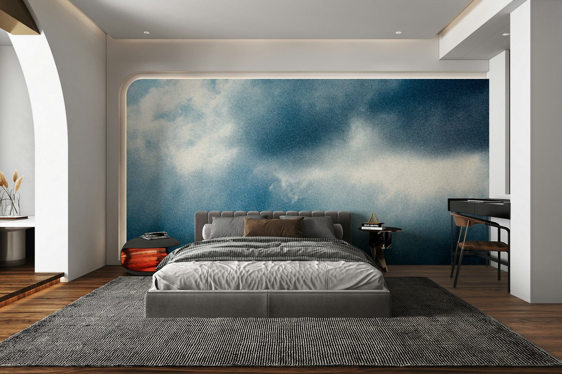 A beautiful modern art wall mural of flowing water.

