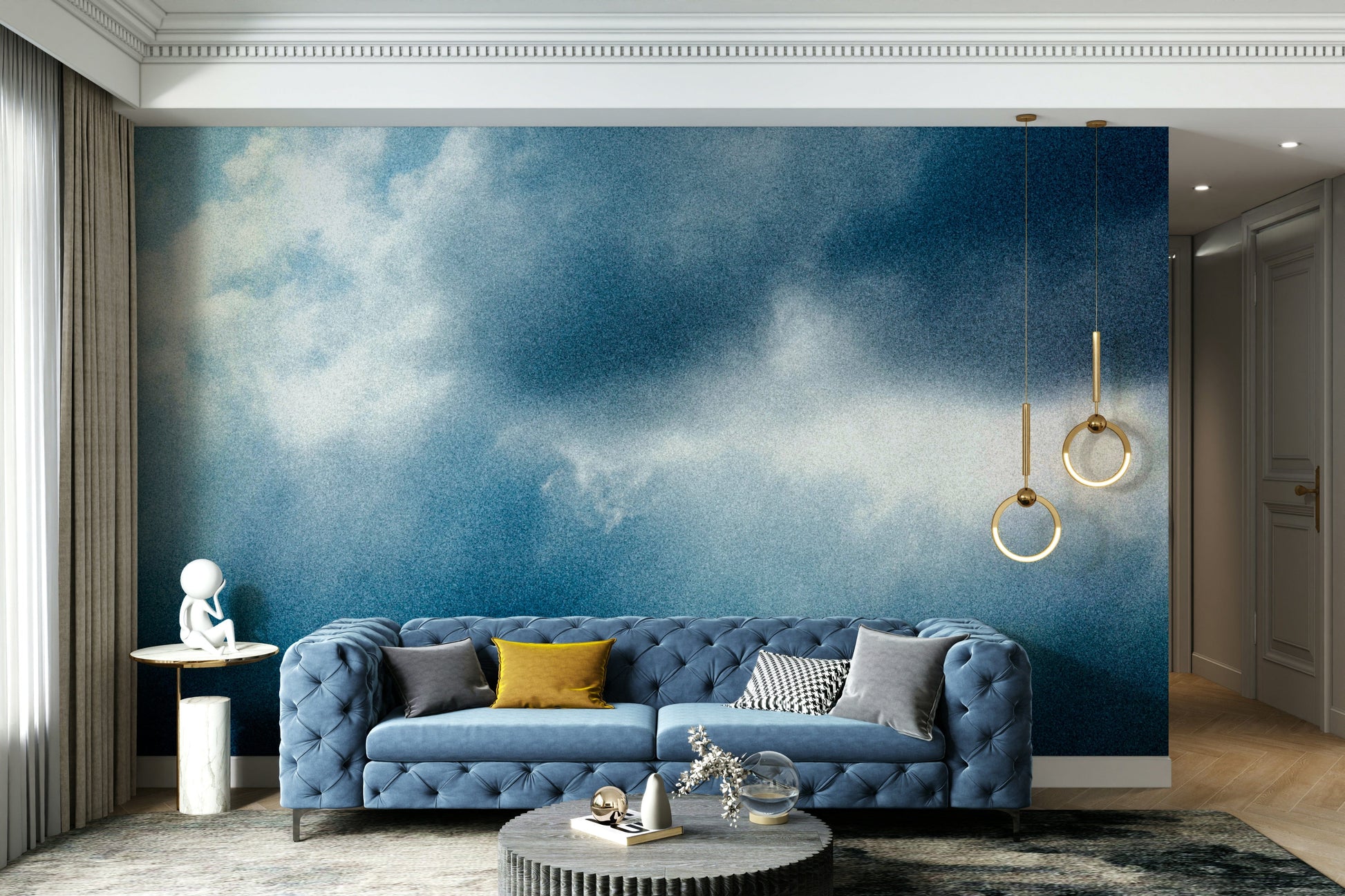 A beautiful rainy window wallpaper mural for a modern home.

