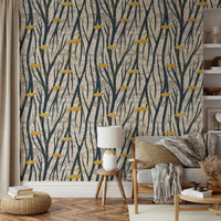 The mural extends across the entire wall, creating a smooth backdrop.

