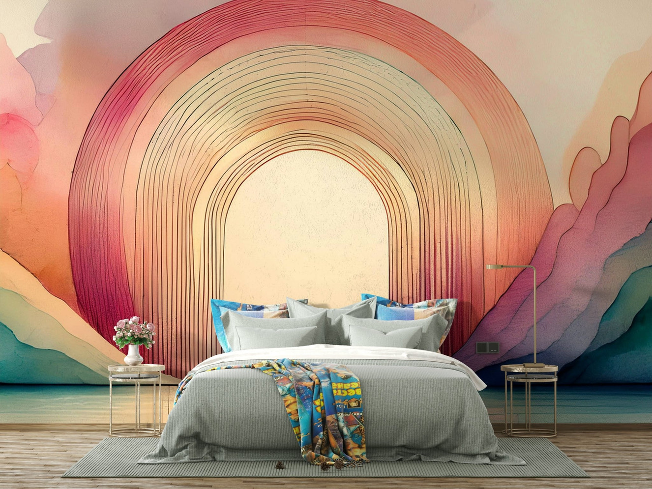 Rainbow arches bringing brightness and cheerfulness to your walls.

