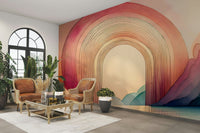 Playful and joyful Rainbow Dream Arches 2 wall mural for any room.

