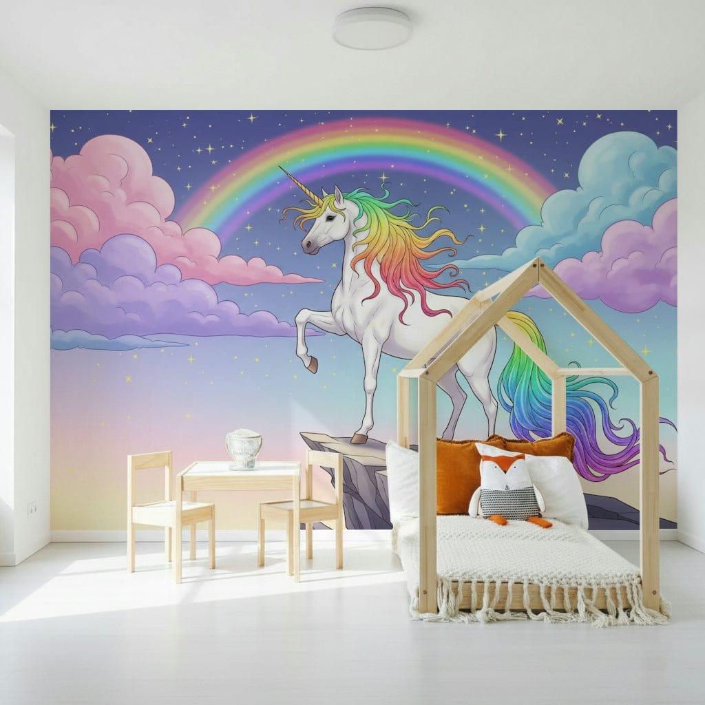 Fantasy creature artwork, rainbow-hued, unique wall panel.