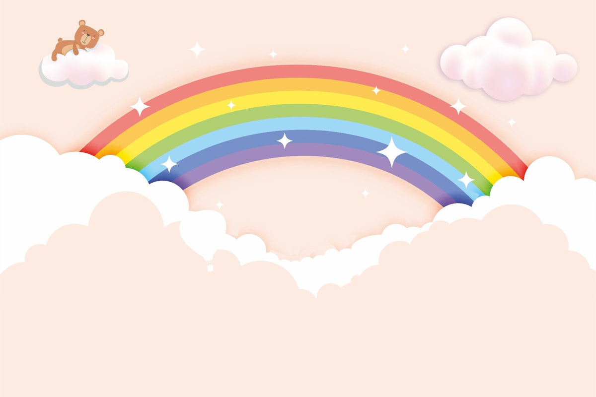 Colorful Rainbow Wallpaper Mural for Kids in your room — zoomed