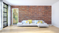 Classic red brick wallpaper for an industrial look.