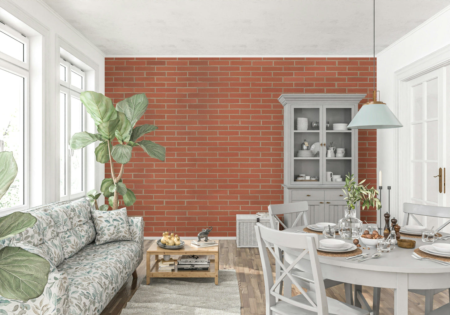 A beautiful modern stone wall mural for a living room.

