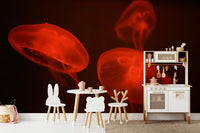 A graceful tropical fish wall mural in bright, natural tones.

