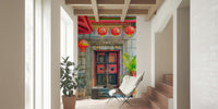 Cultural sanctuary portal Lantern Entrance wallpaper for walls.