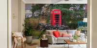 The wallpaper for walls being installed.

