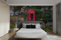The wallpaper is used to create a feature wall in a dining room.

