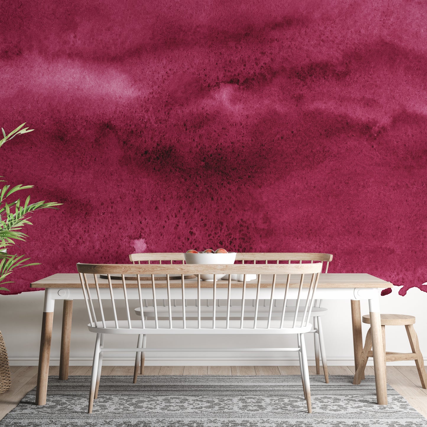 Artistic Burgundy Watercolor Wallpaper for Modern Decor