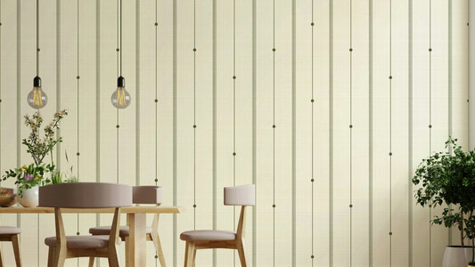 Refined Minimal Stripes Buttercream-Olive Wallpaper with soft tones

