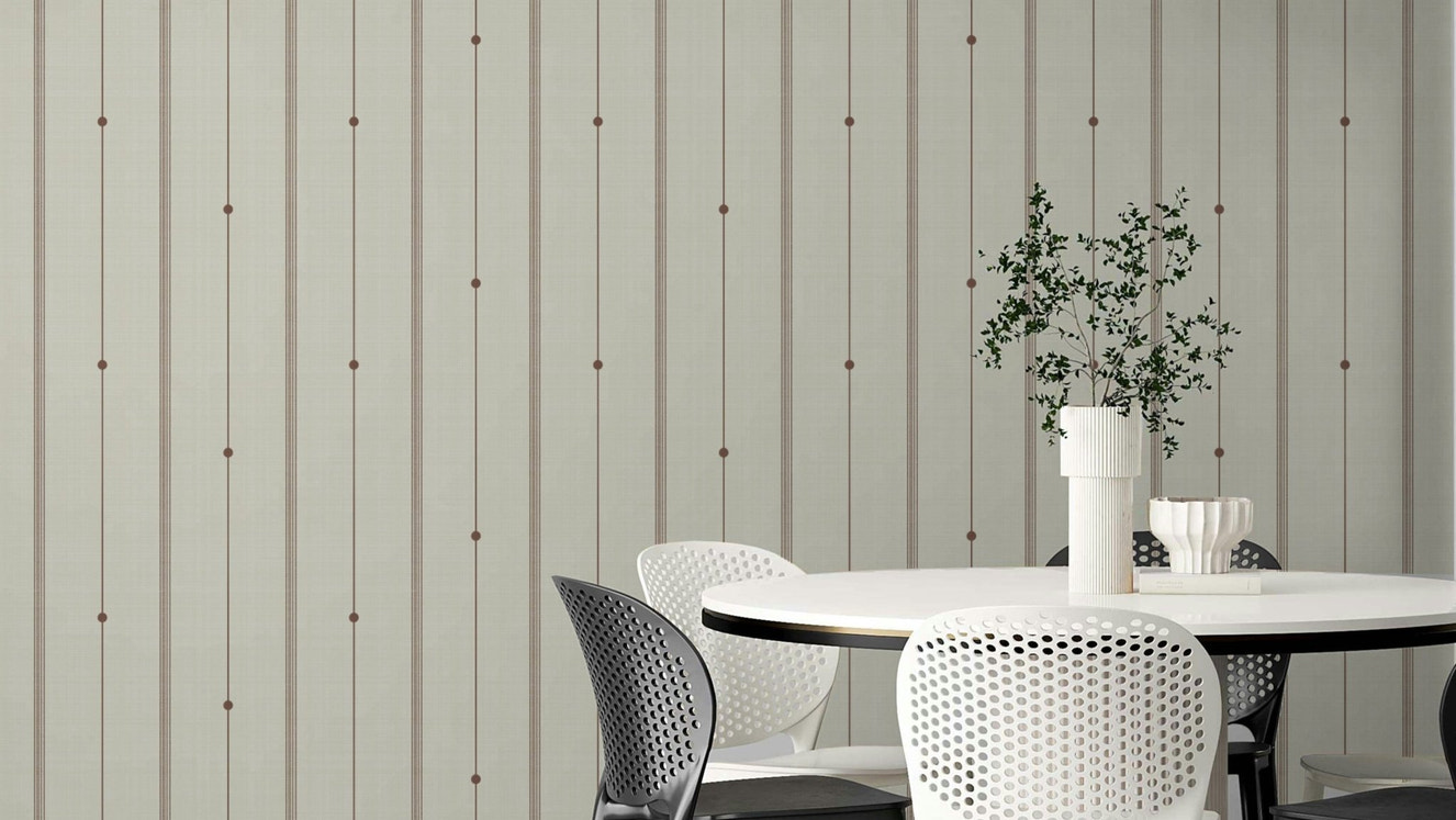 Refined Minimal Stripes Buttercream-Sienna Wallpaper with soft tones

